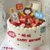 Tarjeta de cumpleaños para padres decoración de pastel familiar bendición llena de hadas enchufe de repostería tarjeta con lenguaje de bendición de deseos