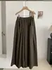 KEKEZOON Pantalones anchos para mujer estilo japonés y coreano, estilo old money, color sólido de otoño, cintura alta elástica, holgados, casuales 8699