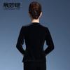 Chen Miaoyan Primavera y Otoño 2025 Nueva Ropa para Mujeres de Mediana Edad y Mayores Abrigo para Madre Terciopelo Dorado Estilo Étnico Top Bordado