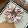 Goma para el pelo de satén con pliegues y pedrería, estilo coreano, retro francés, scrunchie grande, accesorio para el pelo de alta gama, popular en internet
