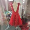 Vestido de Noivado Novo Estilo Verão 2026 para Noivas Baixinhas, Adequado para Uso Diário, Vestido Formal Vermelho para Mulheres