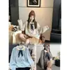 Cardigã de tricô com gola estilo francês para mulheres, nova coleção outono e inverno, estilo delicado com laço, suéter solto e macio, peça de outer wear feminina