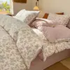 Set de Ropa de Cama de Algodón y Lino Teñido en Hilo de Cuatro Piezas para Primavera/Verano 2026 Set de Ropa de Cama de Hilo Arrugado Fabricante de Textiles para el Hogar de Nantong Venta al por Mayor