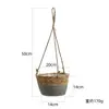 Cesta de Suspensão Tecida em Palha Transfronteiriça Vaso de Flores para Varanda Decoração Criativa, Plantio de Plantas Verdes, Cesta de Flores Tecida Suspensa, Vaso de Flores Suspenso