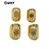Mpr130 Estilo Europeo Retro Anillo Largo de Latón Cruz Pequeña Piedra Perla Incrustada Joyería Unisex Personalizada