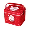 Caja de Almacenamiento de Hierro Portátil para Navidad Cesta de Almacenamiento Festiva Empaque para Regalos Dulces Galletas Decoración de Escritorio Adornos