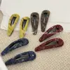 Pinza para el pelo de estilo coreano retro de otoño e invierno, de lana, hueca, forma de gota de agua, pinza lateral elegante y a la moda para niñas, pinza para flequillo, horquilla