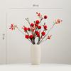 Jarrón de Cerámica Blanca Simple Shumen Flor Artificial de Caqui Arreglo Floral para Sala de Estar Caqui Ruyi Lujo Accesible Sentido de Gama Alta