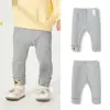 Roupas Infantis Balabala Calças de Bebê Leggings Infantis para Meninas com Punhos Dobráveis, Bordado Requintado, Fofas e Adoráveis