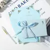 Conjunto de Papel de Carta e Envelope com Estampagem a Quente Rosa Azul Carta de Amor Dia dos Namorados Flor Rosa Metálica Fecho de Coração Envelope Perolado