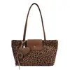 Bolso Tote de Gran Capacidad para Viajes Diarios Bolso de Hombro de Moda con Estampado de Leopardo Retro Bolso Trendy para el Hombro para Viajes Diarios