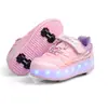 Zapatos Luminosos para Niños Zapatos de Caminar Lute de Dos Ruedas Patines de Cuatro Ruedas Zapatos con Ruedas para Adultos con Luz Tenis para Hombre y Mujer