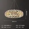 Lustre de Cristal Redondo Duplex Nórdico de Luxo Leve Novo Pós-Moderno Atmosférico para Sala de Estar Sala de Jantar Lâmpada de Alta Qualidade