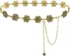 Corrente de Cintura Metálica Vintage Esculpida Versátil Acessório de Cintura para Vestido e Casaco Estilo Étnico Europeu e Americano Ornamento de Cintura Tendência