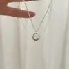 Delicado Collar Circular para Mujer, Estilo Minimalista y Fresco, Cadena Versátil para Clavícula, Colgante Geométrico de Moda para el Día a Día, Al por Mayor