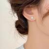 Aretes de Trébol de Cuatro Hojas de Zircón para Mujer Plata de Ley S925 Perforación de Oreja Aretes Pequeños para Dormir Aretes Simples Joyería
