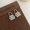 Nuevos Pendientes de Bolso Completamente de Diamante Super Brillantes para Mujer, Lujo Ligero, Exquisitos, de Alta Gama, Modernos, Pequeño Aroma, Pendientes Versátiles