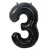 Globos de Números Negros de 32 pulgadas Estilo Ins Versátil Accesorios para Fotos de Fiesta de Primer Cumpleaños Decoración con Globo de Papel de Aluminio