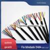 2464 26AWG6 núcleo fio blindado fio de conexão preto núcleo de cobre fio eletrônico