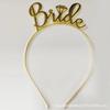 Faixa de cabelo de metal com letras 'bride' acessórios de cabelo para festa europeus e americanos faixa colorida decoração de coroa de casamento fivela de cabelo