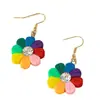 Un Par de Pendientes de Arcilla Suave Estilo Vacacional Transfronterizo Europeo y Americano de Color Piedra Preciosa Florales Frescos Venta al por Mayor Modelo Nuevo 2024