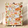 Manta Polar de Franela con Estampado de Calabaza Hoja de Arce Acción de Gracias Otoñal Festival de la Cosecha Calabaza de Dibujos Animados Manta para Siesta Personalizada