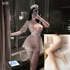 Atacado de lingerie sensual, incluindo trajes de empregada transparentes e sedutores, com detalhes em renda, transparentes e vestidos sexy para mulheres