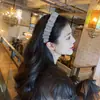 Diadema de Pedrería Transfronteriza para Mujer, Estilo Coreano, Otoño e Invierno, Gama Alta, Lujo Ligero, Altura Craneal Alta, Adecuada para el Uso Diario y el Lavado de Cara, Diadema Plisada
