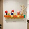 Gancho de Chave de Entrada do Mario, Cabide de Parede sem Furos, Gancho Adesivo de Madeira Maciça com Alta Capacidade de Carga