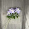 Flor Artificial de Clematis Ramo Artificial Flor Hecha a Mano Flor de Boda Flor de Seda Artificial Decoración de Paisajismo de Boda Arreglo de Piso