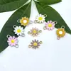 Al por mayor Versión Coreana Creativo Colgante Individual Gota de Aceite Pequeña Margarita Flor de Crisantemo Collar Pulsera Colgante Aleación DIY Joyería