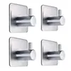 Gancho de Acero Inoxidable Fuerte Adhesivo Sin Taladro Sin Marcas Gancho Individual Transfronterizo para Proveedor Baño Cocina Puerta Gancho de Metal para Abrigos
