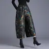 Calças Jacquard de Alta Qualidade, Redutoras de Idade e Elegantes para Mães de Meia-Idade, Novo Estilo Outono e Inverno, Tamanho Plus, Emagrecedoras, Calças Florais Cropped, Calças Casuais