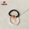 Anillo de Cinabrio Piedra Cruda Arena Dorada Púrpura Cuentas Pixiu Flor Rosa Anillo de Espinela Anillo Elástico Suministro en Vivo
