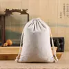 Bolsa de Lino con Cordón Personalizada Bolsa de Lino y Algodón Empaque para Regalo de Té Joyería Empaque para Vino Bolsa de Lino en Stock