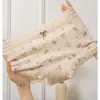 Calcinha feminina de renda estampada vintage, cintura média, algodão puro, fundo antibacteriano, laço de renda, calcinhas para meninas, fornecimento no atacado
