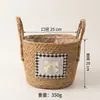 Cesta de Flores Tejida con Algas Marinas Nórdicas para Balcón, Ave del Paraíso, Ficus Lyrata, Maceta para Plantas Verdes, Maceta Decorativa Tejida de Ratán para Sala de Estar