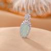 Un Ciervo Plata Plata de Ley S925 Jade Azul Jade de Agua Moda Exquisito Colgante de Hoja Temperamento Sentido Avanzado Colgante de Hoja