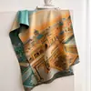 Bufanda de Imitación Cachemir Estilo Pintura al Óleo Vintage Nueva Otoño/Invierno 2026 para Mujer, Calentador de Cuello Chal Jacquard Versátil de Alta Gama al por Mayor