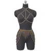 Accesorios de Moda Populares Transfronterizos de Comercio Exterior Europeo y Americano Conjunto de Cadena para el Pecho Cadena Corporal Chica Sexy Caliente Accesorios para Discoteca