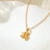 Colar feminino com nome de família em prata 925 sob a figueira-de-bengala, design original, corrente para clavícula, pingente de sobrenome chinês, maré nacional K, ouro