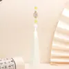 Gota D'água Diamante Borla Tecida à Mão Traje Antigo Hanfu Pingente Decorativo Leque Borboleta Nova Borla Pendurada Poliéster Seda de Gelo Bordado