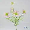 Flores artificiais para decoração de casa, arranjos de casamento, arranjos florais, flores falsas de tecido de alta qualidade, estilo pastoral, 5 cabeças de sementes pretas