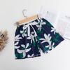 Fornecimento Direto da Fábrica Shorts de Algodão e Seda Feminino Verão Finos Florais Japoneses Caimento Elástico na Cintura Pijama Algodão Artificial Calça Única