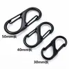 En Stock Gancho en S de Resorte de Aleación de Zinc Negro para Electroforesis Punta Acero Negro Doble Extremo Forma de Ocho Gancho para Cuerda Táctica