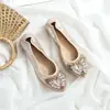 Sapatos femininos de strass para rolinho de ovo, sola macia, tamanhos grandes 4143 scarpins mocassins para gestantes sapatilhas 33 tamanho pequeno sapatos baixos