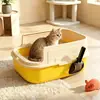 Caixa de areia para gatos semi-fechada extra grande, removível, tamanho super grande, bandeja de areia para gatos anti-respingo e à prova de odores, vaso sanitário para gatos, disponível para compra em atacado