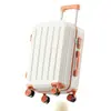 Maleta de Carrito Nueva de Gran Capacidad Color Macaron para Mujer, Maleta de Contraseña Resistente y Duradera para Estudiantes, Maleta de Viaje de Color Contrastante