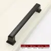 Maçaneta de Porta Sem Furo para Portas de Madeira, Portas de Vidro Corrediço e Aço Plástico, Maçaneta Exposta de Liga de Alumínio Preta, Espessada