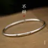 Pulsera Shendu Pulsera de Plata de Ley S999 para Mujer Sello Fino Carácter Estilo Nacional Pulsera Abierta Maciza Spatholobi Tendencia